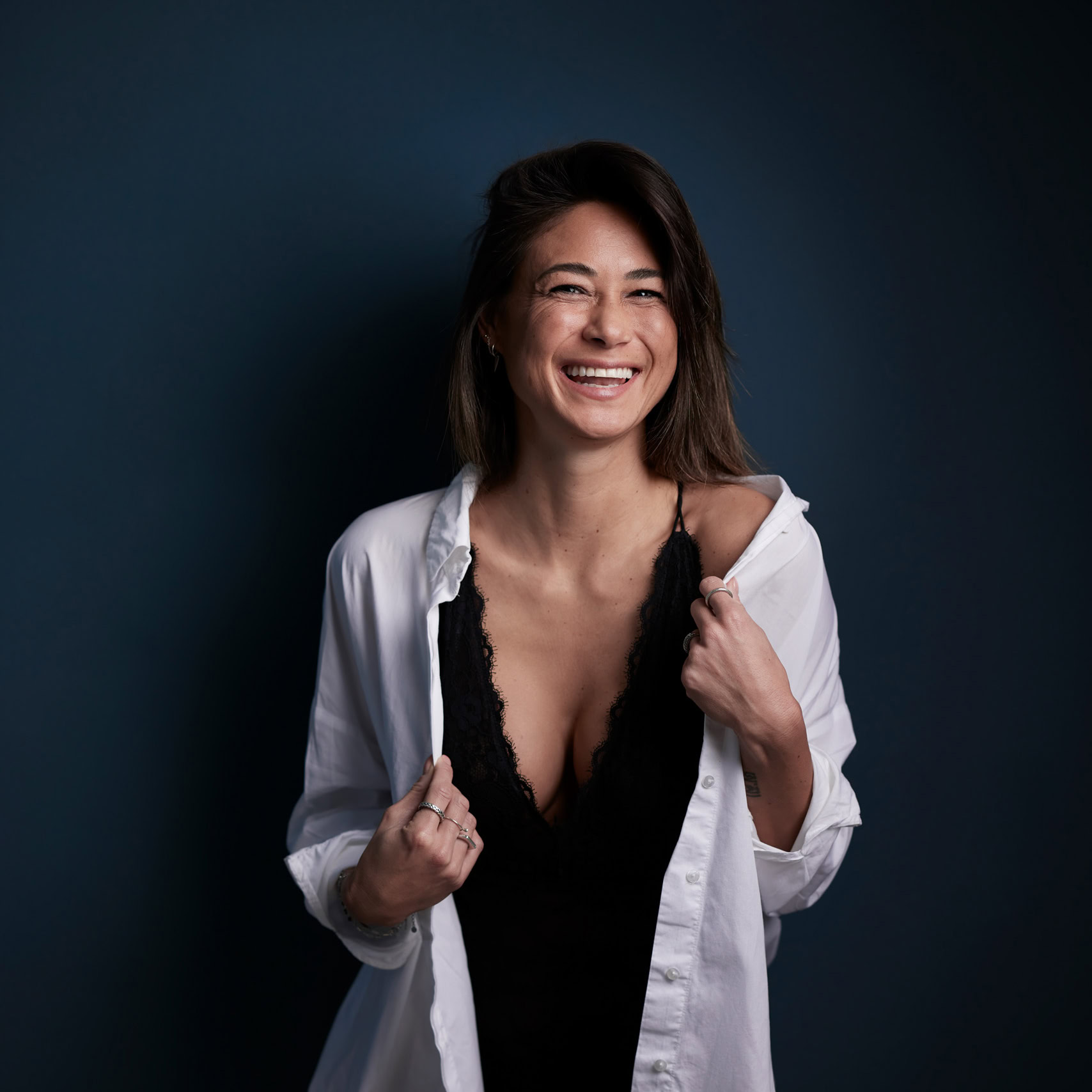 lingerie fotoshot lachende vrouw almere
